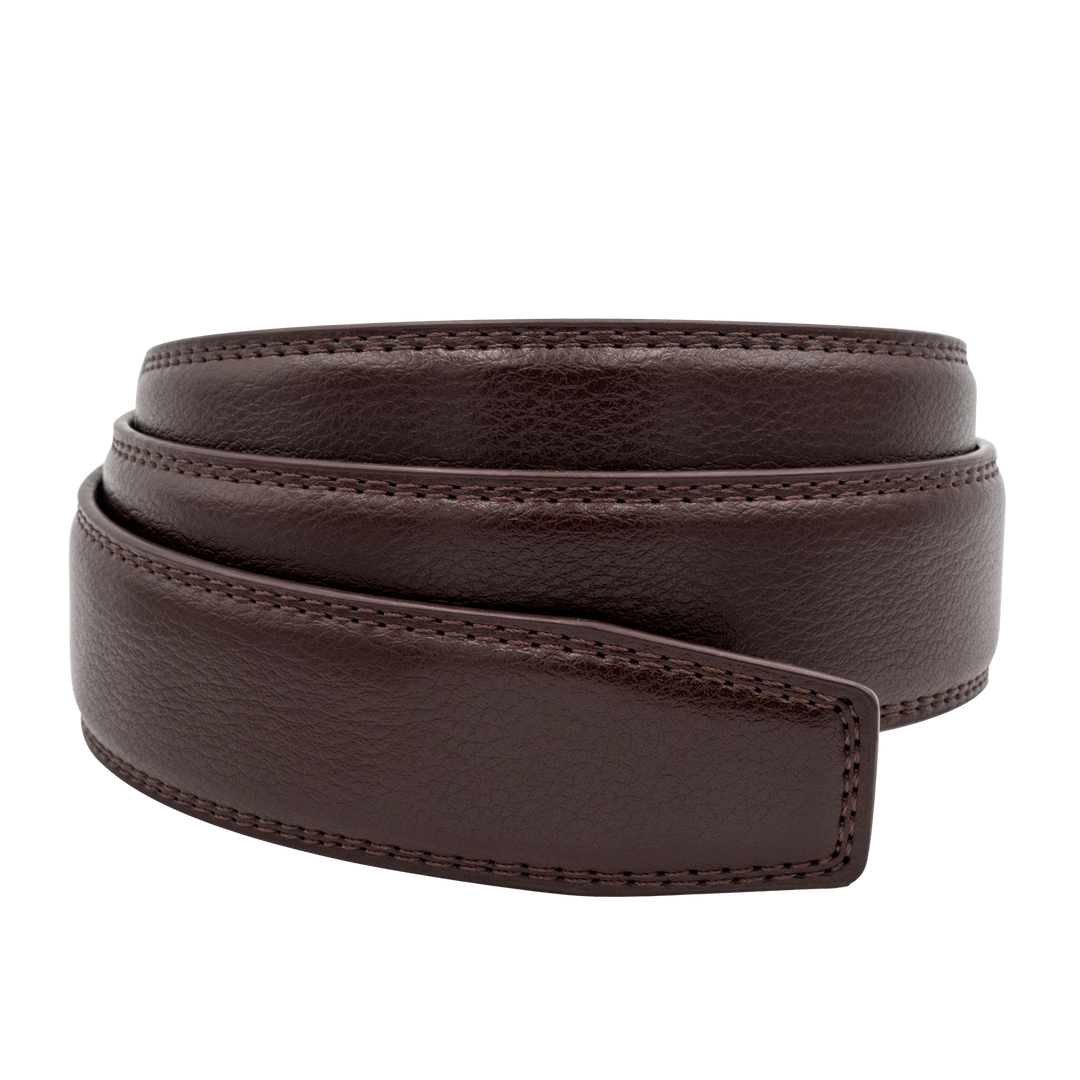 Stitched Burgundy Leather Belt