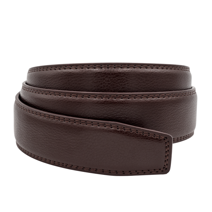 Stitched Burgundy Leather Belt