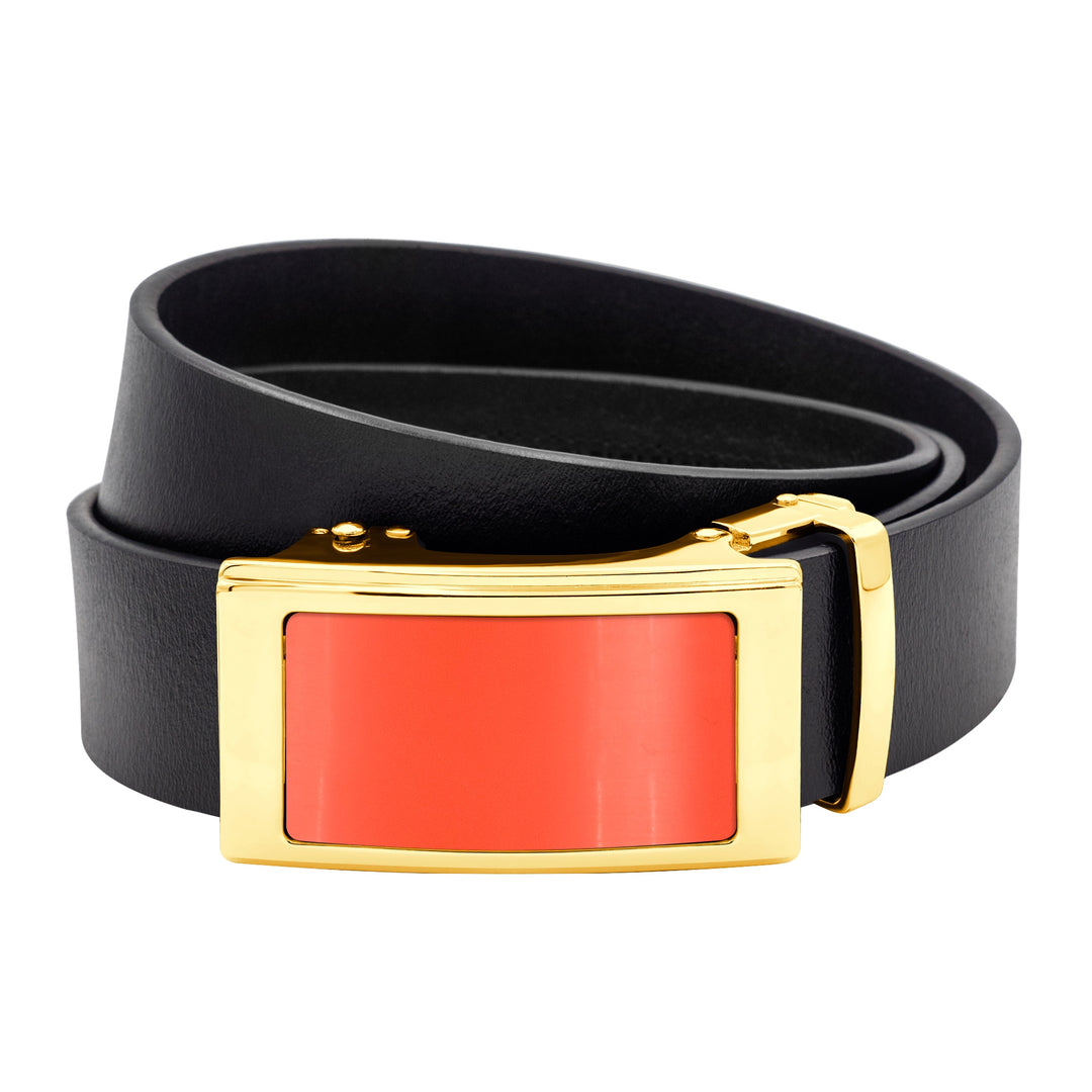 Sunset Black Leather Belt