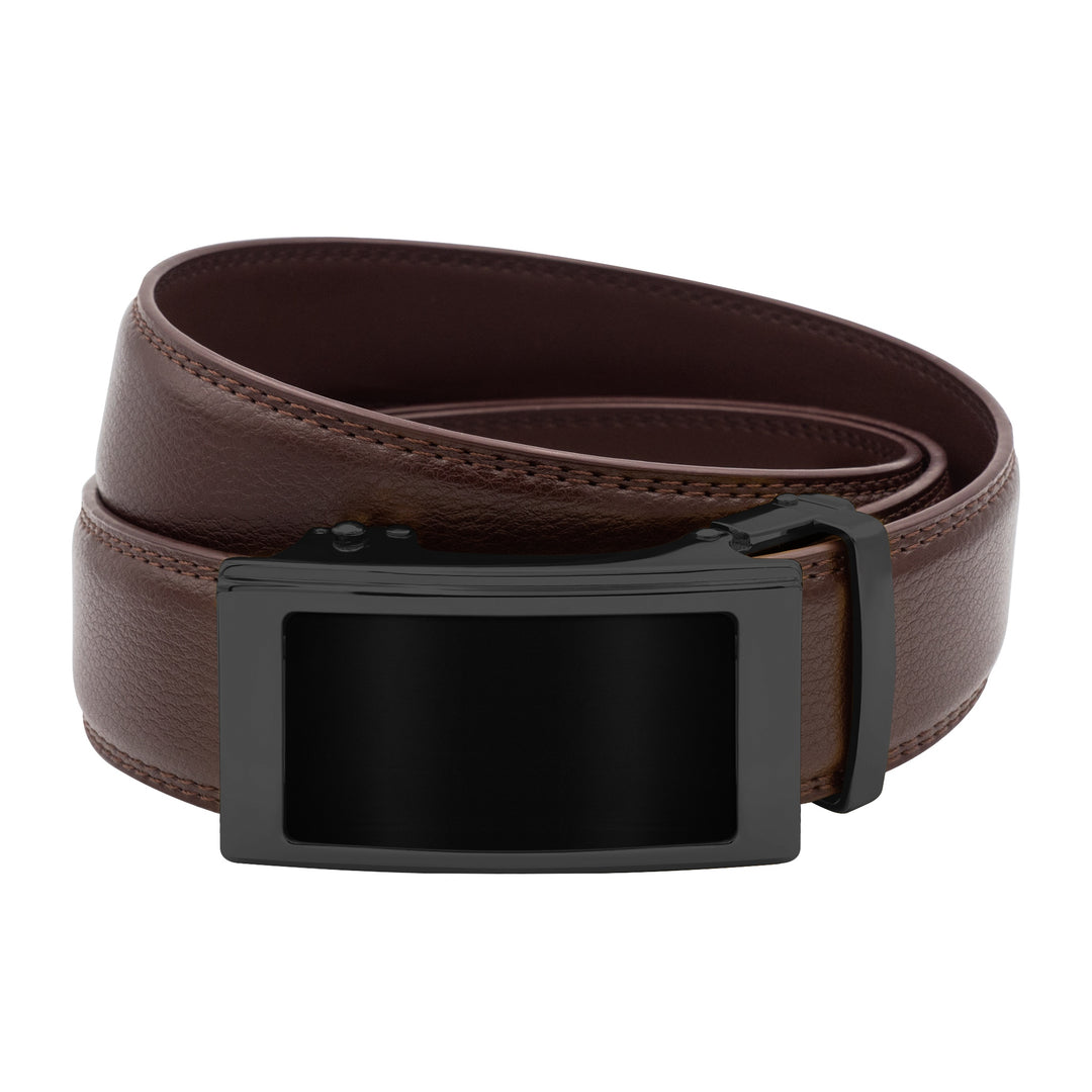 Stitched Burgundy Leather Belt