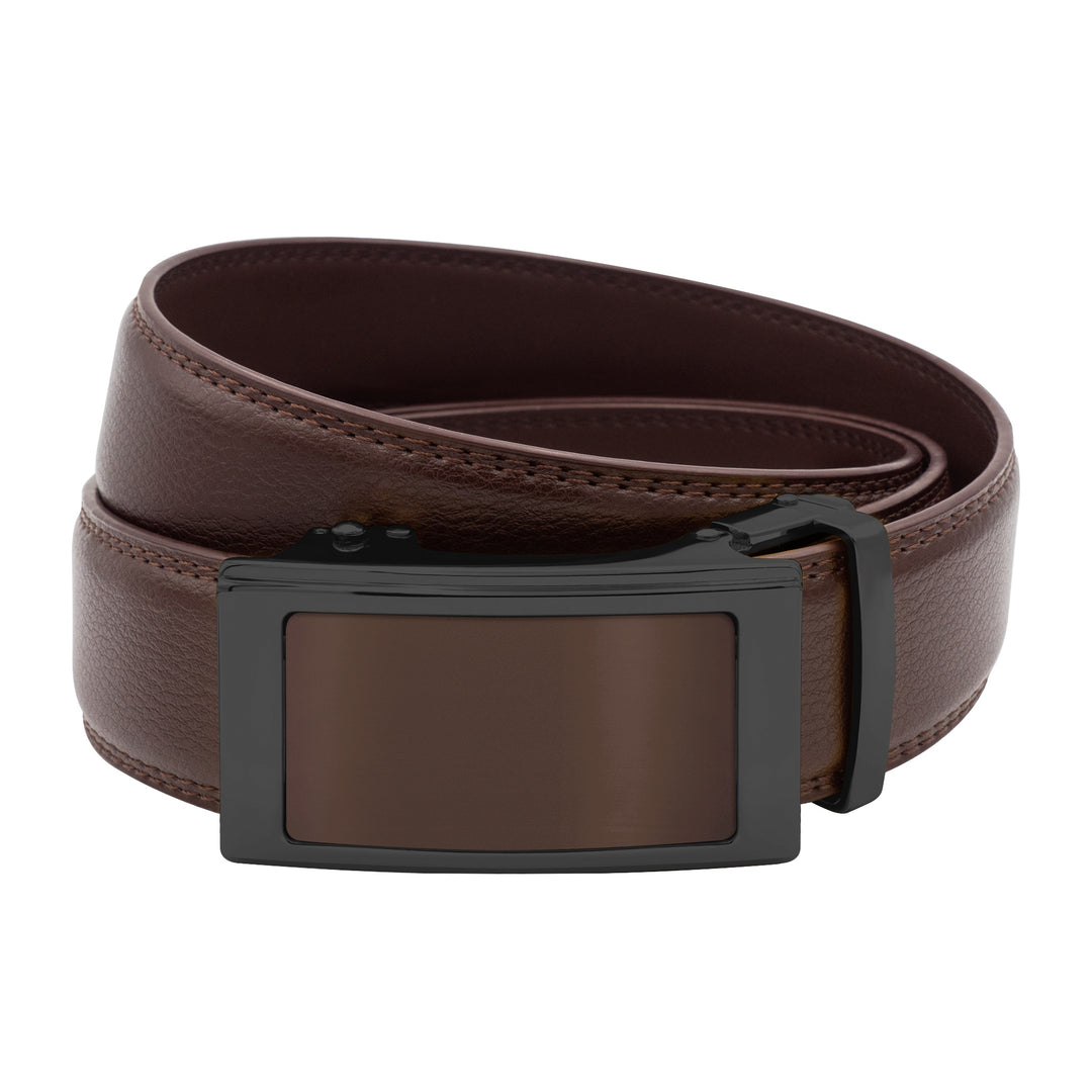 Stitched Burgundy Leather Belt