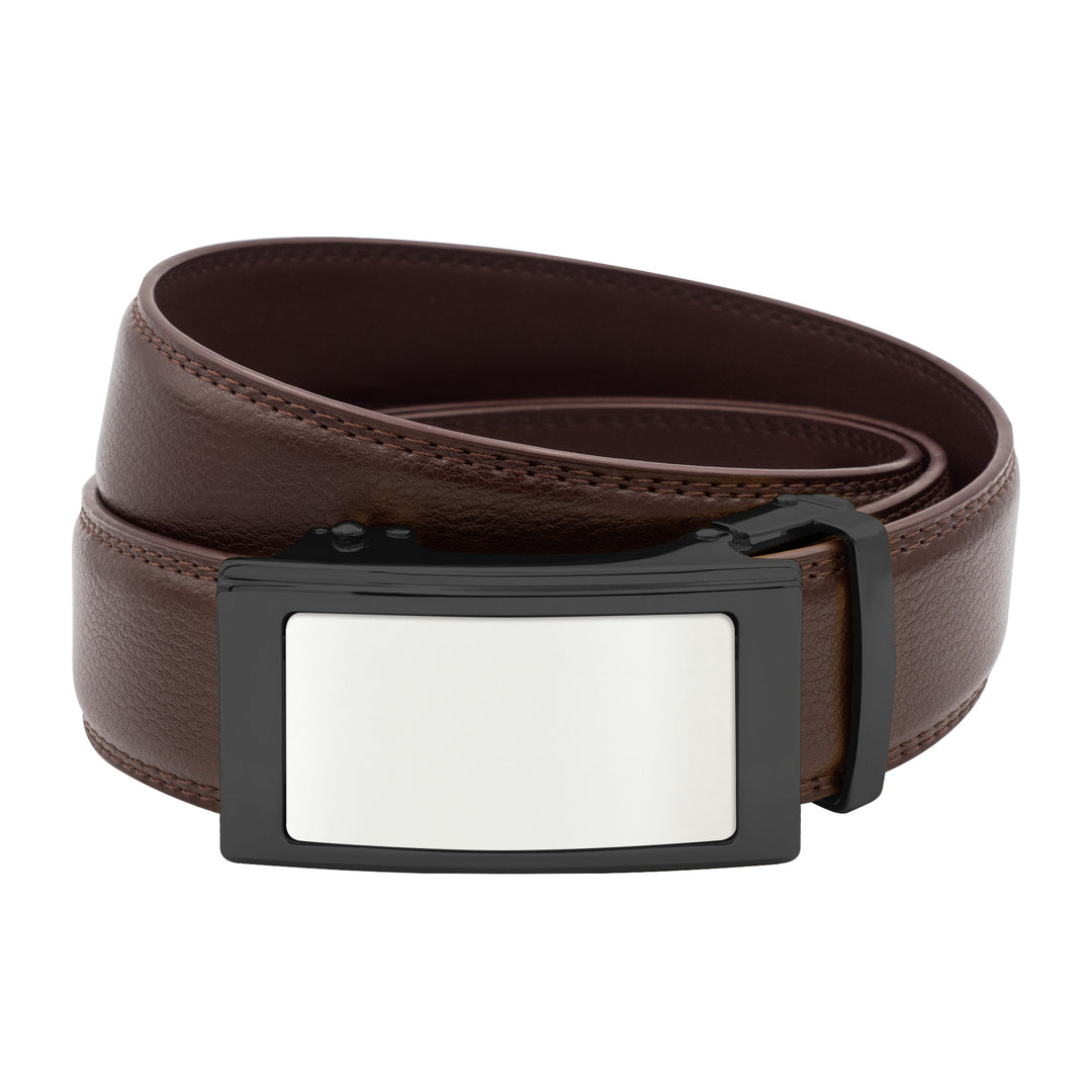 Stitched Burgundy Leather Belt