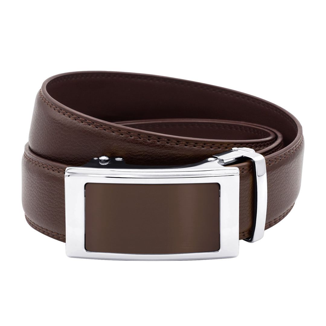 Stitched Burgundy Leather Belt